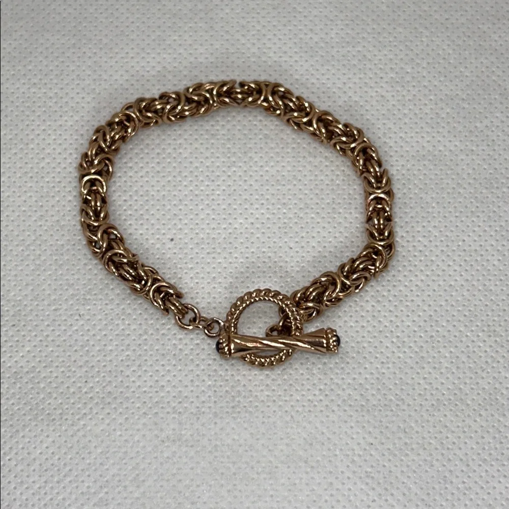 NWOT Rose Gold Plated Sterling Silver Toggle Closure Designer Bracelet